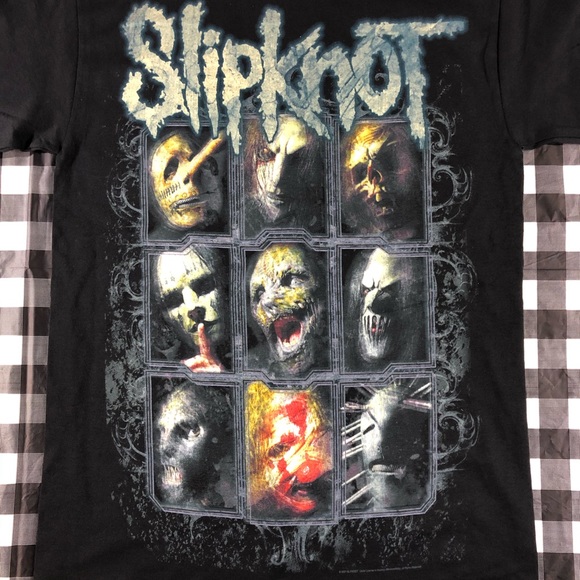 Slipknot Mask Faces 2007 Heavy Metal Rock Band Tee - Picture 4 of 9